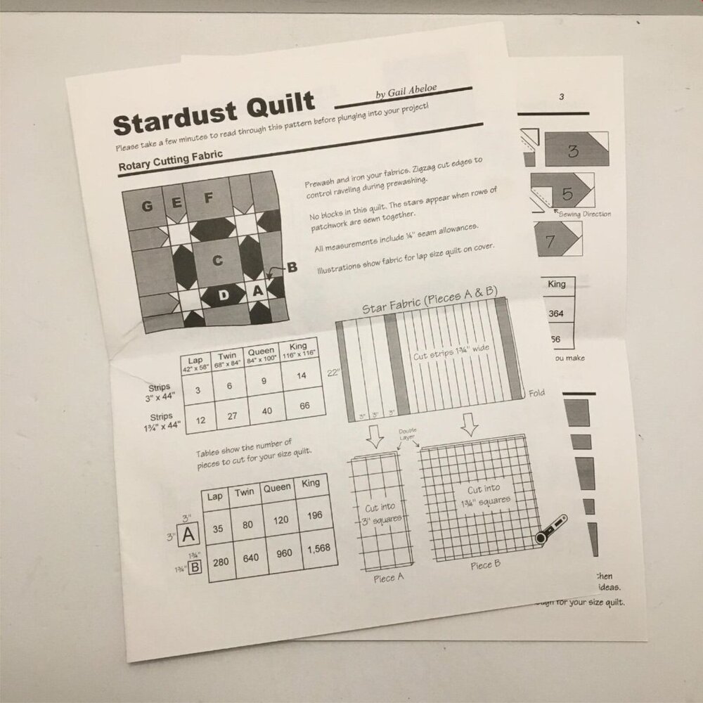 Back Porch Designs Stardust Quilt P037 Fat Quarter Quilting Sewing Pattern Uncut - Picture 3 of 4